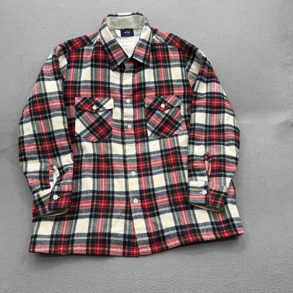 Wrangler Other - Vintage Wrangler Shirt Jacket Mens XL Red Plaid Quilted Flannel Button Lined